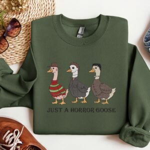 Halloween Embroidered Ghost With Coffee Sweatshirt, Spooky Season Sweater